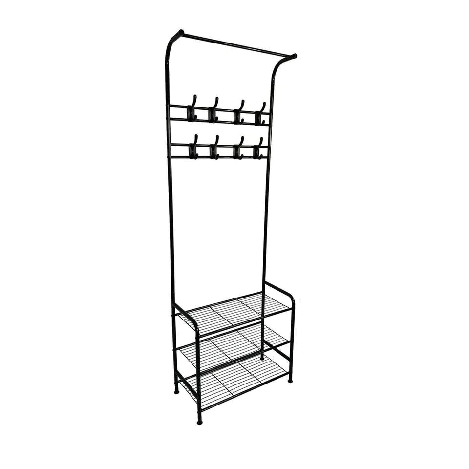 Metal Entryway Organizer for Coats, Umbrellas, and Shoes